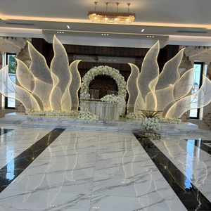 SMOOTH High Quality Leaves mesh With Light Metal Wedding Led <b>Backdrop</b> <b>stand</b> Event Decor - Product Image 2