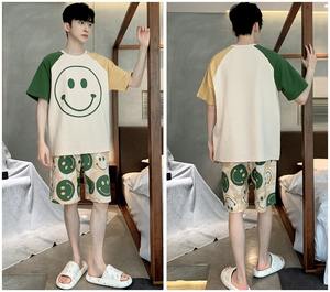 <span class=keywords><strong>Pyjama</strong></span> Confortable de Luxe pour Jeunes Hommes, Motif Dessin Animé Shin-chan, Tenue d'Été Décontractée Tricotée, Ensemble Grande Taille pour Jeunesse - Product Image 5