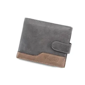 New Arrived Embossed Logo Trifold Men Clutch Money Bag Clip Cowhide Leather Short Male Customized Wallet With Coin Pocket