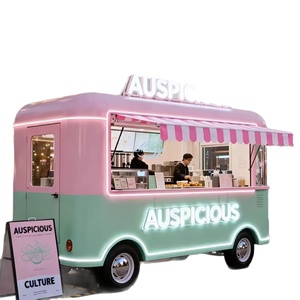 รถเข็นขายกาแฟสไตล์เรโทรทำจากสแตนเลส - ซุ้มขายของเคลื่อนที่ปรับแต่งได้สำหรับกาแฟ ขนม และธุรกิจขายของริมทาง - Product Image 1