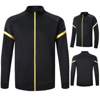 Nouvel ensemble de survêtement de football unisexe à fermeture éclair intégrale pour adultes, tenue d'équipe d'hiver à col montant et manches longues 100 % polyester