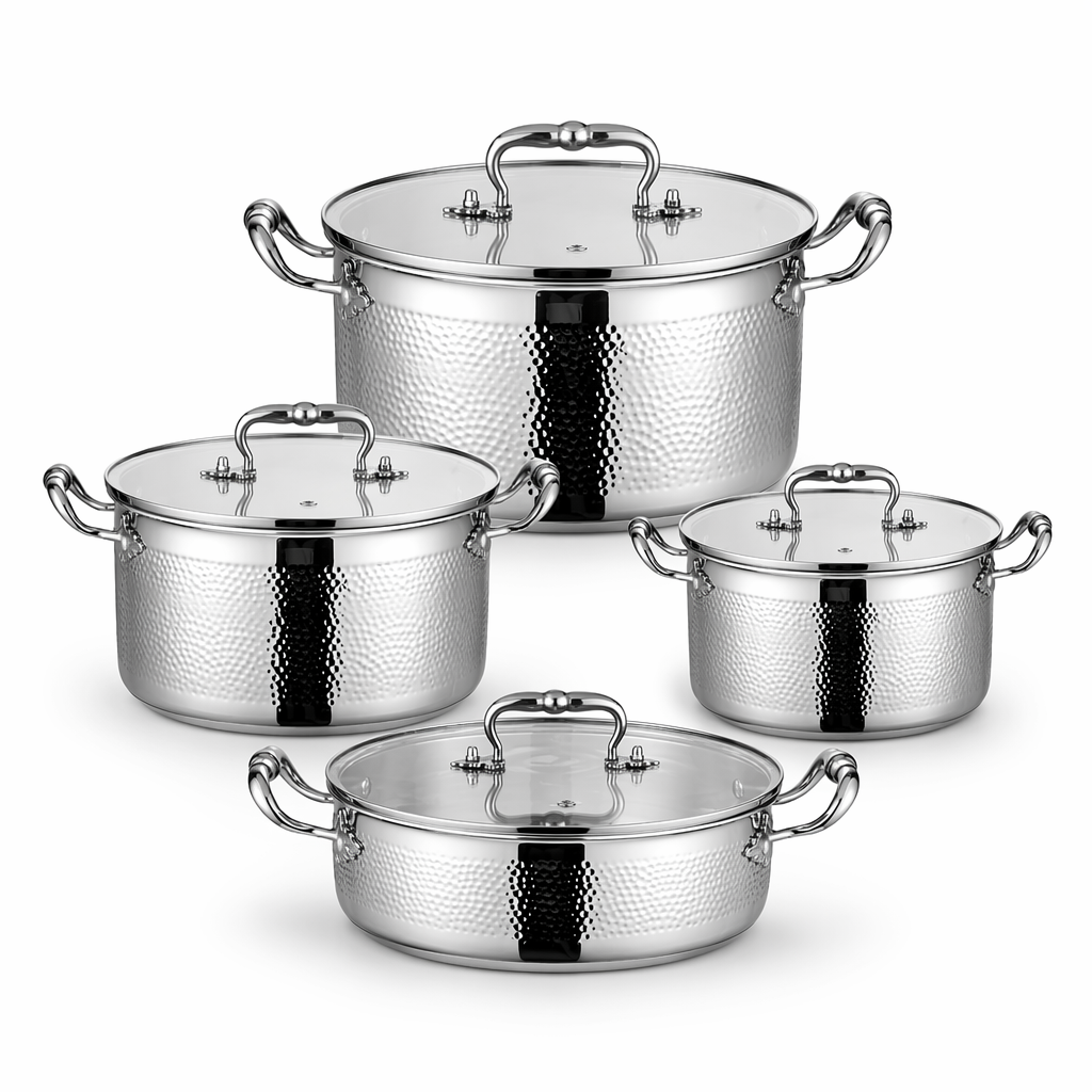 Hot Sale 304 Stainless Steel Hammer Pot Set High-grade Double Ear Soup Cookware Sustainable Modern Design Dishwasher Safe Gas · image 6