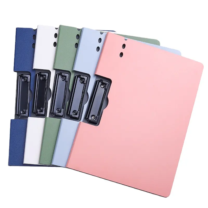 Custom A4 Waterproof Plastic Storage Foldable Low Profile Clip File Cover Folder for School Office Arch Clipboard