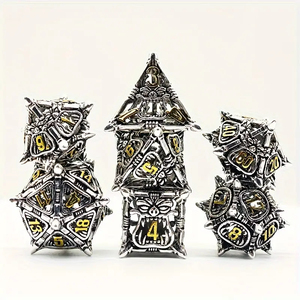 Cross-border Metal Hollow Big Mouth Dice Set Adult Toy Cthulhu Tabletop RPG Multi-sided Number DND Trpg <strong>Game</strong> Promotional <strong>Gift</strong> - Product Image 1