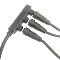 Cable Divisor de Energía LLT M16 F, 1 Salida, 3 Ramificaciones, 2 y 3 Pines, Impermeable IP67, Conector