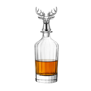 Carafe à <span class=keywords><strong>whisky</strong></span> en verre côtelé <span class=keywords><strong>de</strong></span> luxe sans plomb, faite à la main, 28 oz, <span class=keywords><strong>avec</strong></span> bouchon élégant en forme <span class=keywords><strong>de</strong></span> tête <span class=keywords><strong>de</strong></span> <span class=keywords><strong>cerf</strong></span> – Bouteille créative en forme <span class=keywords><strong>de</strong></span> tête <span class=keywords><strong>de</strong></span> <span class=keywords><strong>cerf</strong></span> pour vin et spiritueux - Product Image 6