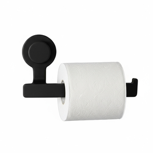 Support de rouleau de <span class=keywords><strong>papier</strong></span> <span class=keywords><strong>toilette</strong></span> adhésif à <span class=keywords><strong>ventouse</strong></span>, mural, magnétique, en acier inoxydable noir, sans perçage, support de <span class=keywords><strong>papier</strong></span> <span class=keywords><strong>toilette</strong></span> sans perçage - Product Image 2