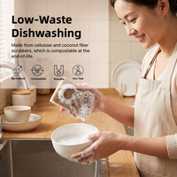 Éponges de cuisine naturelles, éponge à vaisselle à base de plantes, biodégradable, compostable, tampon à récurer multi-usages, en pâte de bois