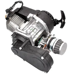 卸売 エンジンのミニバイク50cc-47cc 49cc50ccミニポケットバイクガスGスクーターATVクワッド自転車ダートピットバイク用ギアボックス付き2ストロークエンジンモーター
