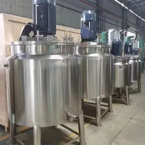 100 200 500 3000l Steam Heating Cooling Stainless Steel Double Jacketed Agitator Mixing Tank Emulsifier Homogenizer Mixer Tank