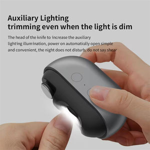 Portable Electric Nail Clipper with Charging Case Metal Body <b>Round</b> Design for Finger Nail Care Adult Use - Product Image 6