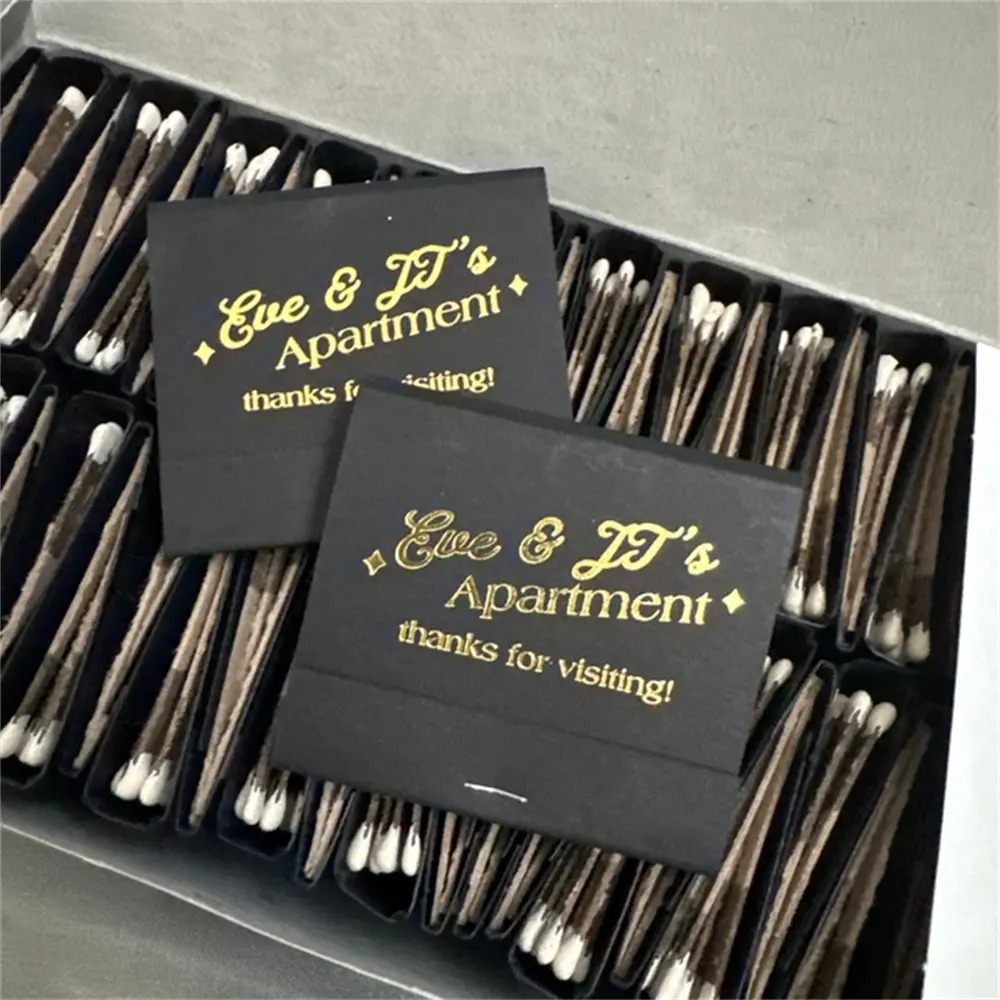 Regali di fiammiferi carini come promozione libro Vintage scatola di fiammiferi bastoncini di legno carta marrone sottile scatola di fiammiferi fiammiferi libro personalizzato