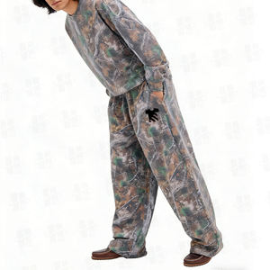 Nouveauté Jogging en molleton français imprimé numérique personnalisé 400G, poids lourd, taille mi-haute, coupe ample, jambe large, camouflage - Product Image 4