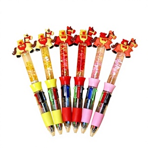 Bolígrafos <span class=keywords><strong>de</strong></span> punta redonda económicos, personalizables, multicolor, creativos, bonitos, <span class=keywords><strong>de</strong></span> dibujos animados, con efecto arena movediza, en cuatro colores, al por mayor, chinos - Product Image 1