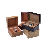 Boîte à montre rectangulaire rétro en bois d'acajou recyclable pour homme, étui de rangement et de présentation pour montre mécanique, doublure en daim, boucle