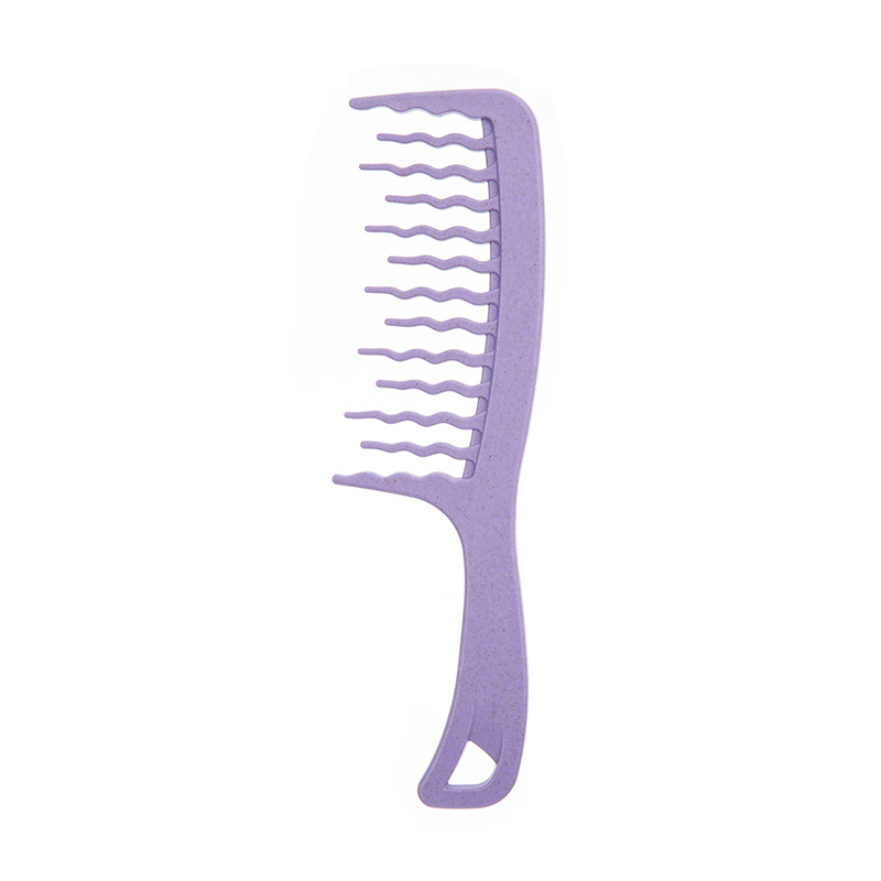 Peigne à dents ondulées en paille de blé, violet