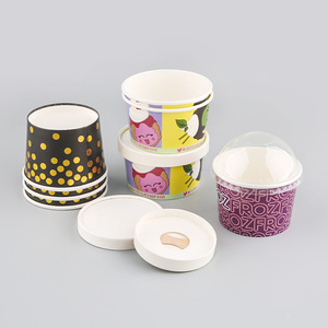 Phân Hủy Sinh Học Tùy Chỉnh In Logo 3.5Oz 4Oz 5Oz 6Oz 8Oz Đông Lạnh Sữa Chua Cuộn Kem Cốc Giấy <span class=keywords><strong>Container</strong></span> Với Nắp - Product Image 3
