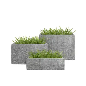 Nordic Grote Rechthoekige Omheining Trog Plantenbakken Straat Tuin Potten Glasvezel Bloempotten Plant Potten 10 Carton Classic