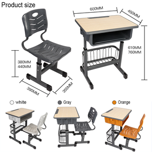 طاولة وكرسي طالب بتصميم عصري قابل لتعديل الارتفاع مع سعة تخزين كبيرة لأثاث التعليم المدرسي - Product Image 5