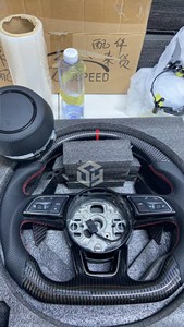 Volant en fibre de carbone pour Audi A4 B8 B7 B9 B6 B8.5 A6 C7 C6 C8 A3 8p 8v A5 B8 A7 Q5 Q7 Q3 Tt <span class=keywords><strong>Mk2</strong></span> R8 <span class=keywords><strong>S4</strong></span> B8 Rs3 S5 B5 B6 B9 - Product Image 6