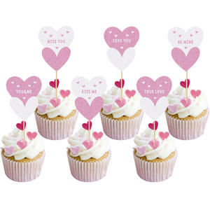 12PCS Saint Valentin gâteau carte Sweet love Cake Toppers décoration <span class=keywords><strong>de</strong></span> gâteau mariage fiançailles fête d'anniversaire - Product Image 3