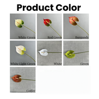 Nouvelles idées de produits : Plantes artificielles en PU, Anthurium à toucher réel, branche unique, fleurs artificielles en vrac pour mariage et décoration intérieure