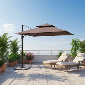 Wholesale Outdoor Awning Parasols LED <b>Umbrellas</b> Patio Cover <b>Windproof</b> Solar Light <b>Umbrella</b> - Product Image 3