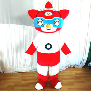 Costume de mascotte technologique <span class=keywords><strong>super</strong></span>-héros rouge et blanc de haute qualité pour adultes unisexe, idéal pour les événements et les promotions - Product Image 1