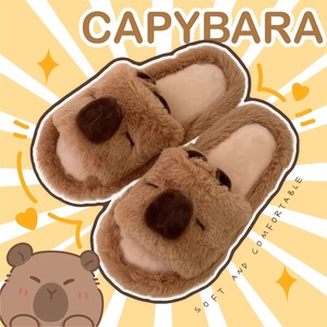 XIXITIAO 2024 ucuz kış rahat erkekler Capybara yatak odası bayanlar terlik 8 kawaii ev kabarık ev sahte bulanık terlik kadınlar için - Product Image 3
