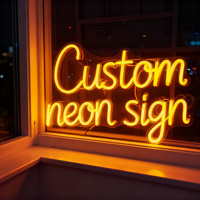 Desain Gratis Neon Sign LED Kustom Bentuk Warna Besar Gantungan Dinding Akrilik Huruf Personalisasi Dekorasi Iklan Remote