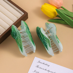 ODM/OEM Pinzas para el pelo de plástico con diseño de vegetales, estilo primaveral y campestre fresco, pinza de agarre, pinza para flequillo, estilo femenino y lindo, hechas a mano - Product Image 2