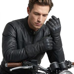 Guantes de Carreras Alpha de SAAR INDUSTRIES, Protección Completa para los Dedos, Palma de Cuero, Pantalla Táctil, Correa de Muñeca Ajustable con Cierre de Gancho y Bucle - Product Image 1