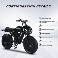 Vélo de Montagne Électrique Tout-Terrain Puissant avec Assistance, Batterie Lithium 48V, Pneus Larges en Acier, Moteur Avant, 2 Places, Neige et Montagne