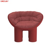 Fauteuil roly en fibre de verre, design moderne, pour salon, style italien, avec coussin en tissu, ensemble de table latérale