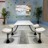 Ensemble table et chaises modernes, durables et écologiques pour la restauration rapide, idéal pour les cafétérias, restaurants, hôtels et écoles - Usage commercial