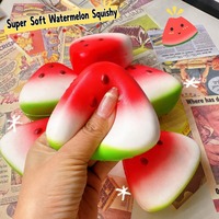 Jouet Squishy Pastèque à Rebond Lent en PU, Simulation Alimentaire, Anti-stress pour Décoration de Bureau et Cadeaux de Fête