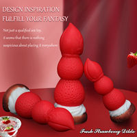 Dildo de Silicona Strawberry Tower para Mujeres, Diseño Apilado Único, Múltiples Tamaños, Silicona Líquida Segura para el Cuerpo, Juguete Sexual Femenino Novedoso