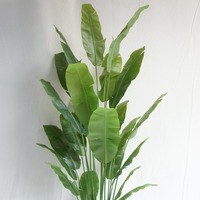 Arbre bananier artificiel multi-tiges avec feuilles épaissies, plante en pot pour l'aménagement paysager, plante verte tropicale de la forêt tropicale