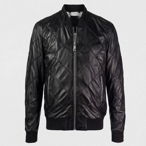 Chaqueta Bomber Casual de Cuero Genuino para Hombre, Personalizable, de Primera Calidad, con Diseño de Logotipo, Invierno, Ecológica, Transpirable, Resistente al Viento - Product Image 1