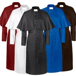 Traje <span class=keywords><strong>de</strong></span> Sacerdote Medieval, <span class=keywords><strong>Iglesia</strong></span> Católica, Religioso, Romano, Retro, Papa, Pastor, <span class=keywords><strong>Padre</strong></span>, Misa, Misionero, Túnica, Sotana, Conjunto Completo - Product Image 1