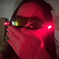 Lunettes LED laser rouge et vert, lunettes lumineuses pour DJ, technologie futuriste, lunettes LED pour boîte de nuit, cadeaux pour Halloween et Noël
