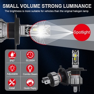 Phare LED E2 35W 4500lm 12V, phare H1 H7 H8 H9 H11 H4 H13, ampoule LED H4 pour accessoires de voiture - Product Image 6