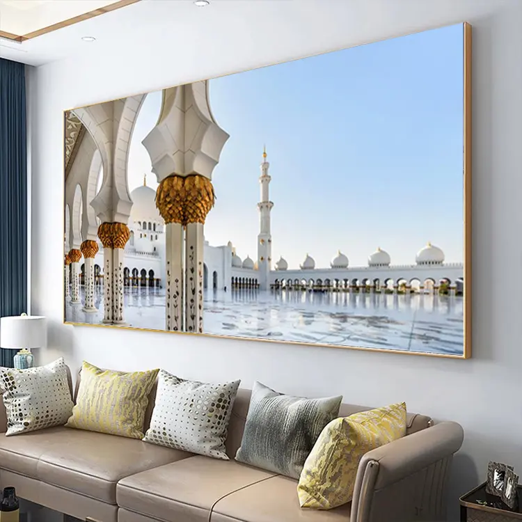 Lukisan Mesjid Islam di atas kanvas seni dinding untuk dekorasi rumah ruang tamu penjualan langsung dari pabrik
