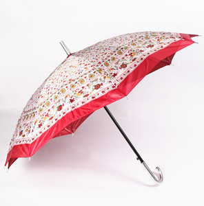 Wholesale 23 Inch C Handle Straight <b>Umbrellas</b> Cheap Clear <b>Windproof</b> Double Layers <b>Umbrella</b> for the Rain with Logo - Product Image 6