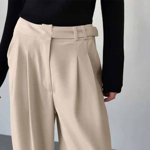 Özel resmi kadın pantolonları ve pantolon yüksek bel gevşek geniş bacak pantolon takım elbise - Product Image 3