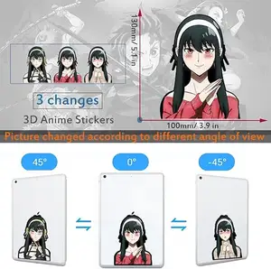 Araba çıkartmaları japon animesi casus aile Yor holografik su geçirmez 3D PET Manga çıkartmaları Flip 3D hareket etkisi satış plastik zanaat