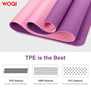 Esterilla de yoga plegable WOQI de 6 mm de grosor, color violeta, TPE antideslizante, rectangular, para fitness y moldeamiento corporal - Product Image 5