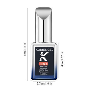 KODIES GEL Esmalte de Gel UV al por mayor Capa Base de alto brillo 4 en 1 sin limpiar la punta de las <span class=keywords><strong>uñas</strong></span> Pegamento <span class=keywords><strong>Uñas</strong></span> Adhesivas NO amarillas - Product Image 5