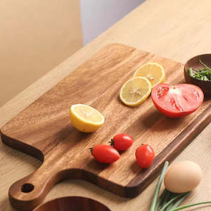 Tabla de cortar de madera de acacia y bandeja para servir con asa fabricada para picar y servir cómodamente - Product Image 5