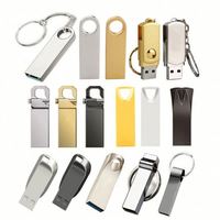 Logotipo personalizado portátil USB 3,0 Flash impermeable de alta velocidad de metal USB Thumb Drive 128GB llavero